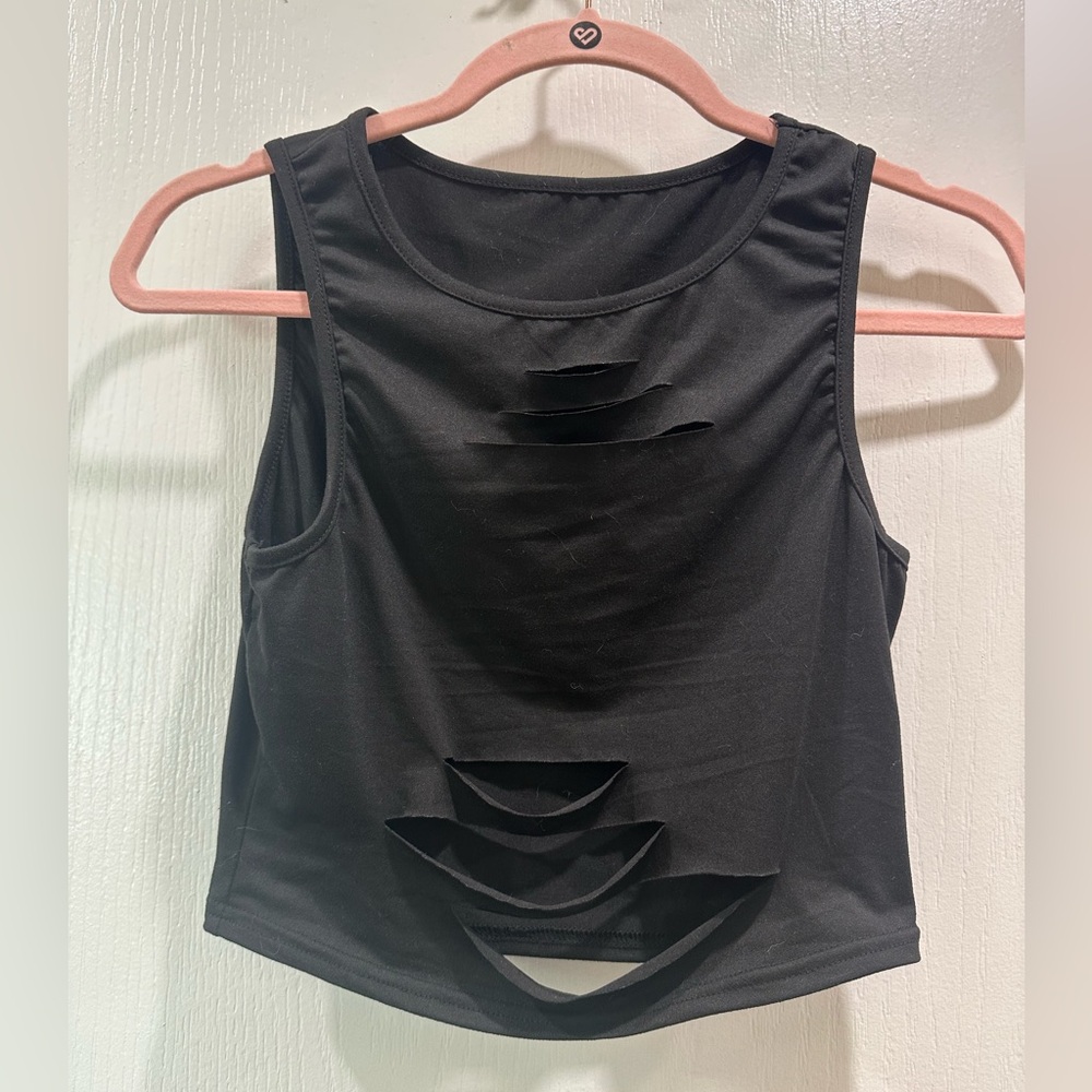 ROMWE Black Crop Top